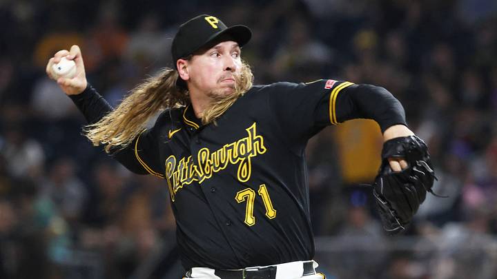 Aug 8, 2026; Pittsburgh, Pennsylvania, USA; Pittsburgh Pirates relief pitcher Lake Bachar (71) pitches against the New York Mets during the seventh inning at PNC Park. Mandatory Credit: Charles LeClaire-Imagn Images Aug 8, 2026; Pittsburgh, Pennsylvania, USA; Pittsburgh Pirates relief pitcher Lake Bachar (71) pitches against the New York Mets during the seventh inning at PNC Park. Mandatory Credit: Charles LeClaire-Imagn Images