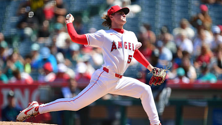 Apr 5, 2026; Anaheim, California, USA; Los Angeles Angels pitcher George Klassen (58) throws against the Seattle Mariners during the third inning at Angel Stadium. Mandatory Credit: Gary A. Vasquez-Imagn Images Apr 5, 2026; Anaheim, California, USA; Los Angeles Angels pitcher George Klassen (58) throws against the Seattle Mariners during the third inning at Angel Stadium. Mandatory Credit: Gary A. Vasquez-Imagn Images