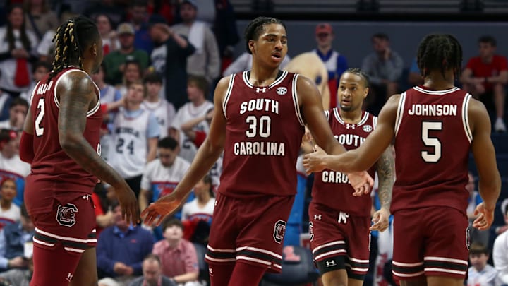 South Carolina basketball's BJ Mack, Collin Murray-Boyles, Ta'Lon Cooper, and Meechie Johnson