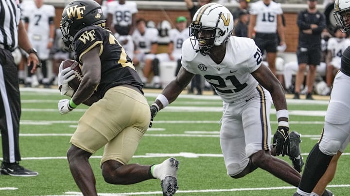 Sep 9, 2023; Winston-Salem, North Carolina, USA; Wake Forest Demon Deacons running back Demond