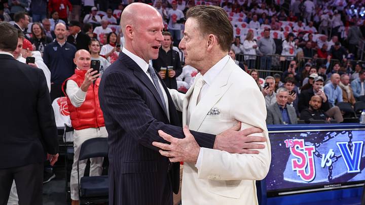 Feb 28, 2026; New York, New York, USA; Villanova Wildcats head coach Kevin Willard and St. John's Red Storm head coach Rick Pitino at Madison Square Garden. Mandatory Credit: Wendell Cruz-Imagn Images Feb 28, 2026; New York, New York, USA; Villanova Wildcats head coach Kevin Willard and St. John's Red Storm head coach Rick Pitino at Madison Square Garden. Mandatory Credit: Wendell Cruz-Imagn Images