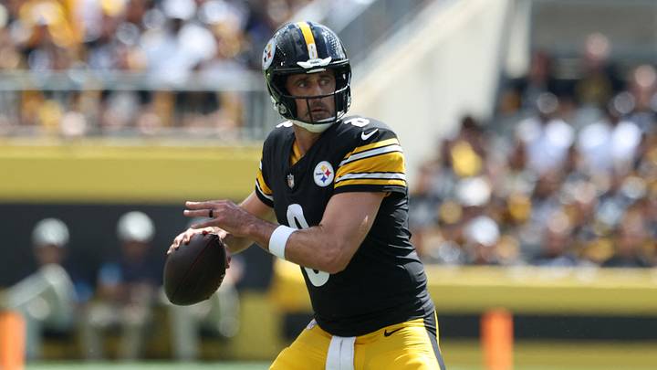 Sep 13, 2026; Pittsburgh, Pennsylvania, USA; Pittsburgh Steelers quarterback Aaron Rodgers (8) throws during the first quarter against the Atlanta Falcons at Acrisure Stadium. Mandatory Credit: Charles LeClaire-Imagn Images Sep 13, 2026; Pittsburgh, Pennsylvania, USA; Pittsburgh Steelers quarterback Aaron Rodgers (8) throws during the first quarter against the Atlanta Falcons at Acrisure Stadium. Mandatory Credit: Charles LeClaire-Imagn Images