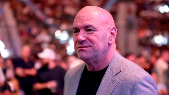 Jun 29, 2024; Las Vegas, Nevada, USA; UFC CEO and president Dana White during UFC 303 at T-Mobile Arena. Mandatory Credit: Mark J. Rebilas-Imagn Images