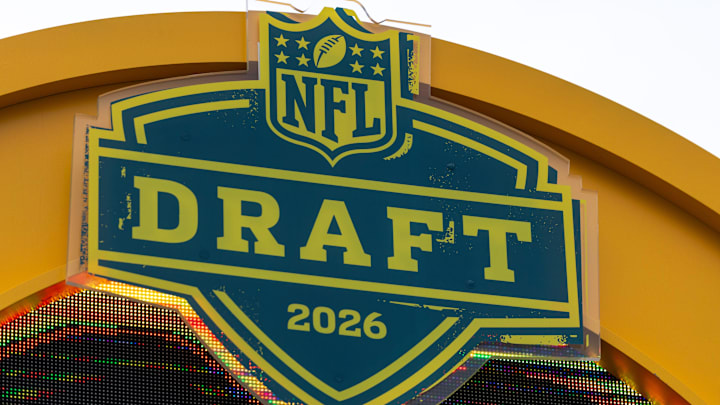 The 2026 NFL Draft logo is displayed atop the NFL Draft countdown clock.