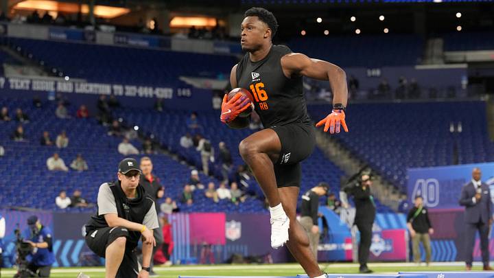 Feb 28, 2026; Indianapolis, IN, USA; Clemson running back Adam Randall (RB16) during the NFL Scouting Combine at Lucas Oil Stadium. Mandatory Credit: Kirby Lee-Imagn Images Feb 28, 2026; Indianapolis, IN, USA; Clemson running back Adam Randall (RB16) during the NFL Scouting Combine at Lucas Oil Stadium. Mandatory Credit: Kirby Lee-Imagn Images