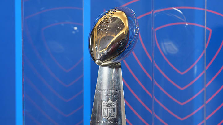A Super Bowl Vince Lombardi trophy at the NFL Scouting Combine Experience 