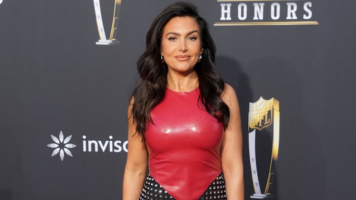 Molly Qerim on the red carpet before the NFL Honors show at Resorts World Theatre.