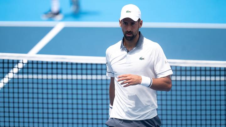 Novak Djokovic, of Serbia, reacts after scoring a point against Thiago Agustin Tirante, of Argentina, at the Cincinnati Open at the Lindner Family Tennis Center in Mason, Ohio, on Saturday, August 15, 2026. Novak Djokovic, of Serbia, reacts after scoring a point against Thiago Agustin Tirante, of Argentina, at the Cincinnati Open at the Lindner Family Tennis Center in Mason, Ohio, on Saturday, August 15, 2026.