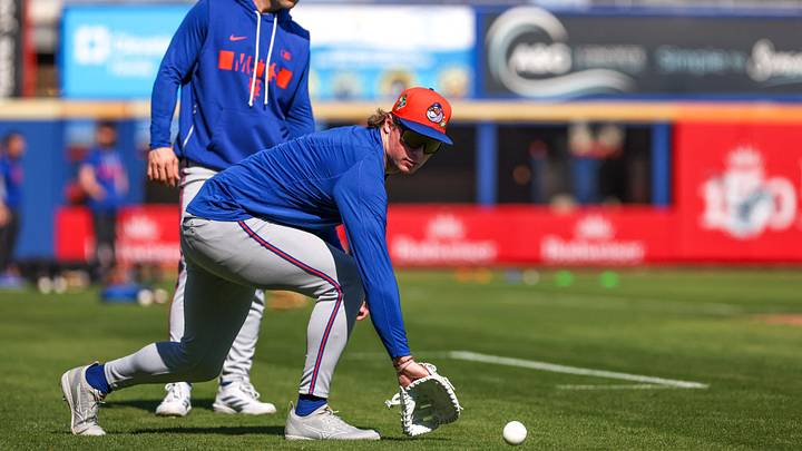 Feb 13, 2026; Port St. Lucie, FL, USA; New York Mets infielder Ryan Clifford (87) works during spring training at Clover Park. Mandatory Credit: Sam Navarro-Imagn Images Feb 13, 2026; Port St. Lucie, FL, USA; New York Mets infielder Ryan Clifford (87) works during spring training at Clover Park. Mandatory Credit: Sam Navarro-Imagn Images