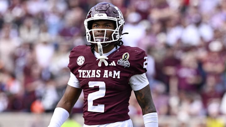 Dec 20, 2025; College Station, TX, USA; Texas A&M Aggies wide receiver Terry Bussey (2) looks on during the game between the Aggies and the Hurricanes at Kyle Field. Mandatory Credit: Jerome Miron-Imagn Images