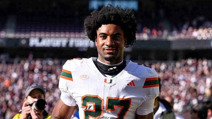 Dec 20, 2025; College Station, TX, USA; Miami Hurricanes defensive back Ryan Mack (27) walks off the field after the Hurricanes win over the Texas A&M Aggies at Kyle Field. Mandatory Credit: Jerome Miron-Imagn Images Dec 20, 2025; College Station, TX, USA; Miami Hurricanes defensive back Ryan Mack (27) walks off the field after the Hurricanes win over the Texas A&M Aggies at Kyle Field. Mandatory Credit: Jerome Miron-Imagn Images
