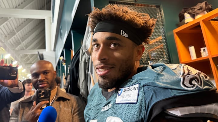 Jaire Alexander answers questions for the first time since joining the Eagles at the trade deadline.