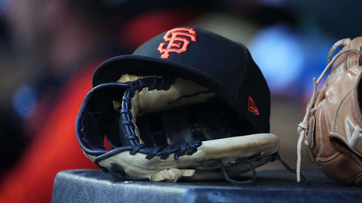San Francisco Giants cap and glove.
