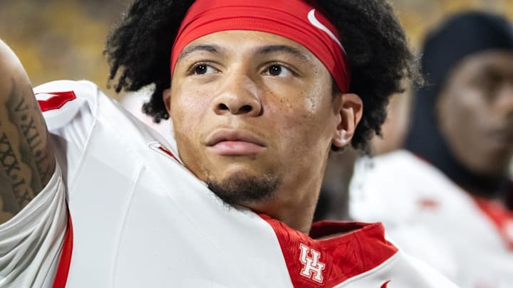 Oct 25, 2025; Tempe, Arizona, USA; Houston Cougars defensive back Marc Stampley II (22) against the Arizona State Sun Devils at Mountain America Stadium. Mandatory Credit: Mark J. Rebilas-Imagn Images Oct 25, 2025; Tempe, Arizona, USA; Houston Cougars defensive back Marc Stampley II (22) against the Arizona State Sun Devils at Mountain America Stadium. Mandatory Credit: Mark J. Rebilas-Imagn Images