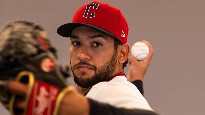 Feb 19, 2026; Goodyear, AZ, USA; Cleveland Guardians pitcher Daniel Espino (66) during media day in Goodyear. Mandatory Credit: Arianna Grainey-Imagn Images Feb 19, 2026; Goodyear, AZ, USA; Cleveland Guardians pitcher Daniel Espino (66) during media day in Goodyear. Mandatory Credit: Arianna Grainey-Imagn Images