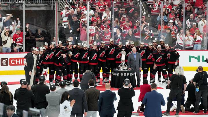 The Carolina Hurricanes and NHL deputy commissioner Bill Daly pose for a photo with the Prince of Wales Trophy: James Guillory-Imagn Images The Carolina Hurricanes and NHL deputy commissioner Bill Daly pose for a photo with the Prince of Wales Trophy: James Guillory-Imagn Images