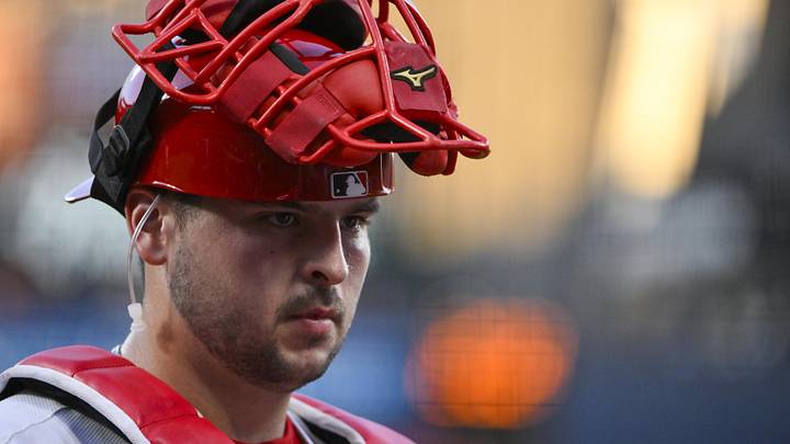 Sep 2, 2025; St. Louis, Missouri, USA; St. Louis Cardinals catcher Jimmy Crooks (8) looks on as he walks off the field after the second inning against the Athletics at Busch Stadium. Mandatory Credit: Jeff Curry-Imagn Images Sep 2, 2025; St. Louis, Missouri, USA; St. Louis Cardinals catcher Jimmy Crooks (8) looks on as he walks off the field after the second inning against the Athletics at Busch Stadium. Mandatory Credit: Jeff Curry-Imagn Images