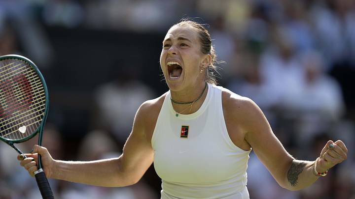 Aryna Sabalenka at the 2026 Wimbledon Championships.