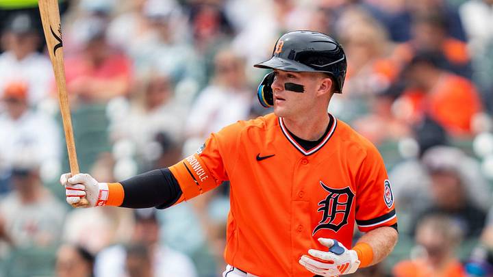Tigers third baseman Kevin McGonigle (7) steps up to bat in the first inning of a game against the Rockies. Credit: Josh Boland-USA TODAY Network via Imagn 