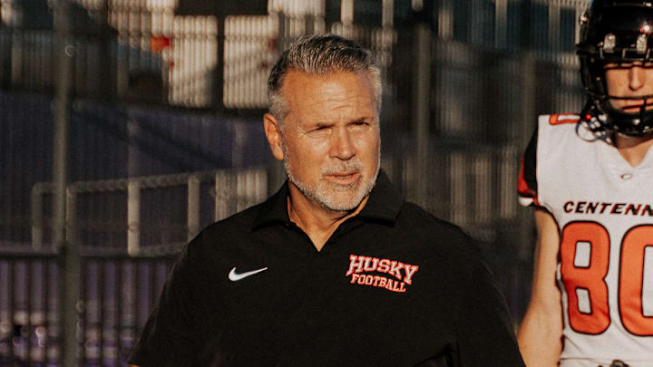 Corona Centennial football coach Matt Logan reaches 300 career wins after a victory over Roosevelt Thursday night. Corona Centennial football coach Matt Logan reaches 300 career wins after a victory over Roosevelt Thursday night.