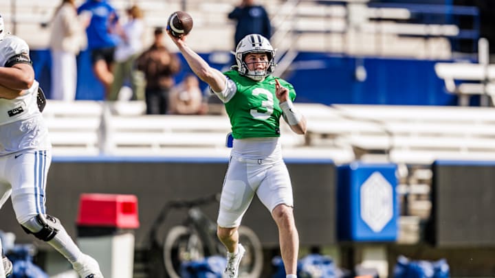 BYU quarterback McCae Hillstead during Spring practice