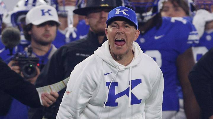 Oct 10, 2026; Lexington, Kentucky, USA; Kentucky Wildcats head coach Will Stein reacts during the second quarter against the LSU Tigers at Kroger Field. Mandatory Credit: Jordan Prather-Imagn Images Oct 10, 2026; Lexington, Kentucky, USA; Kentucky Wildcats head coach Will Stein reacts during the second quarter against the LSU Tigers at Kroger Field. Mandatory Credit: Jordan Prather-Imagn Images