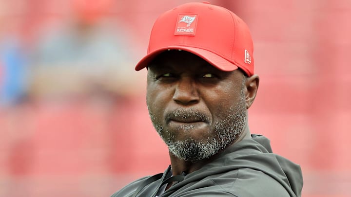 Dec 7, 2025; Tampa, Florida, USA; Tampa Bay Buccaneers head coach Todd Bowles Mandatory Credit: Kim Klement Neitzel-Imagn Images