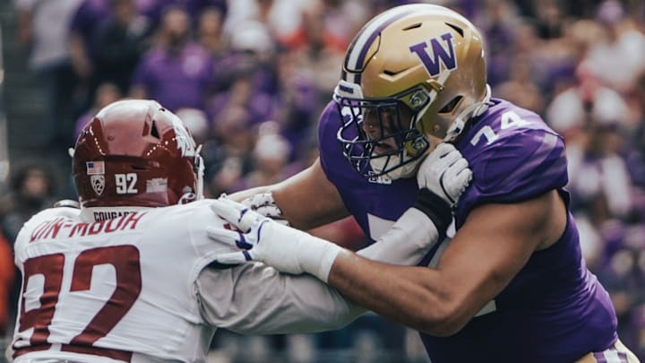 Drew Azzopardi tangles with a WSU defender. 