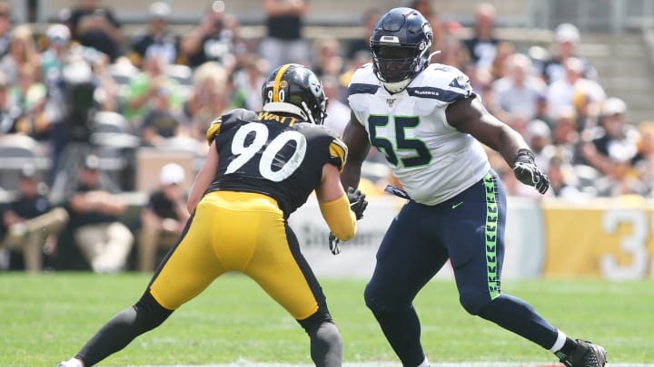 Sep 15, 2019; Pittsburgh, PA, USA;  Seattle Seahawks offensive tackle Germain Ifedi (65).