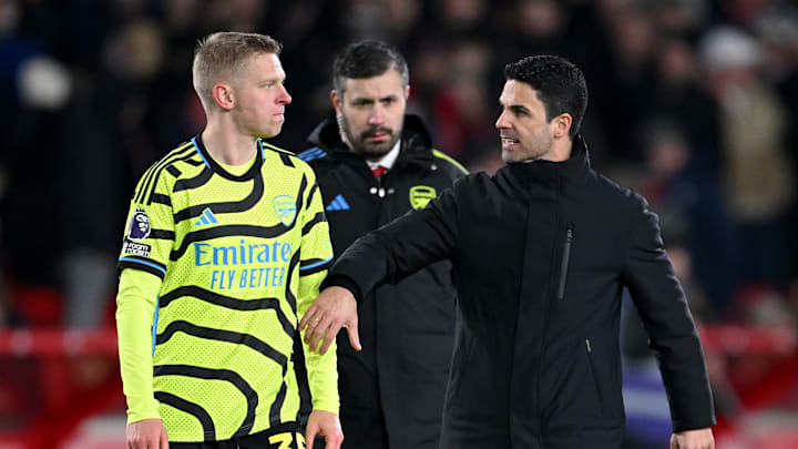Arteta calming Zinchenko down 