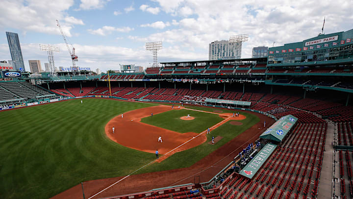Sep 6, 2020; Boston, Massachusetts, USA; An empty Fenway Park is seen during the game between the Boston Red Sox and the Toronto Blue Jays. Mandatory Credit: Winslow Townson-Imagn Images