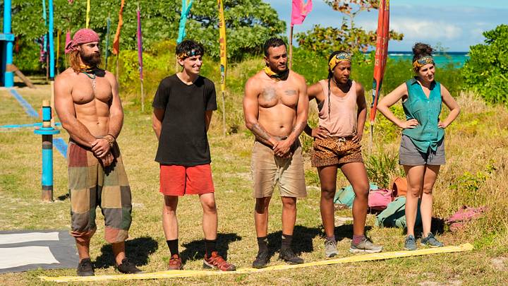 Survivor castaway at camp Survivor castaway at camp