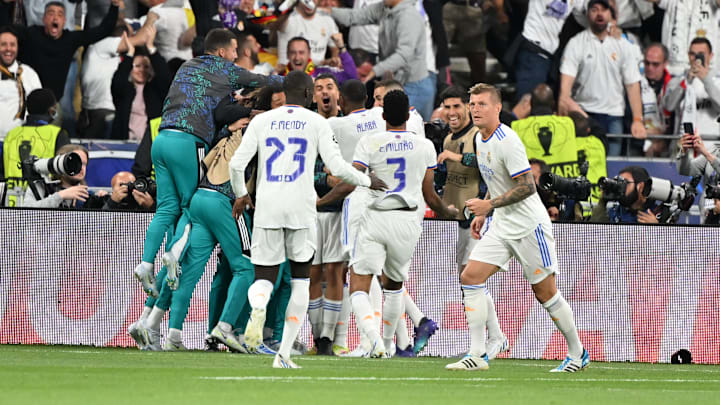 El Real Madrid festejando en la final de la Champions League 