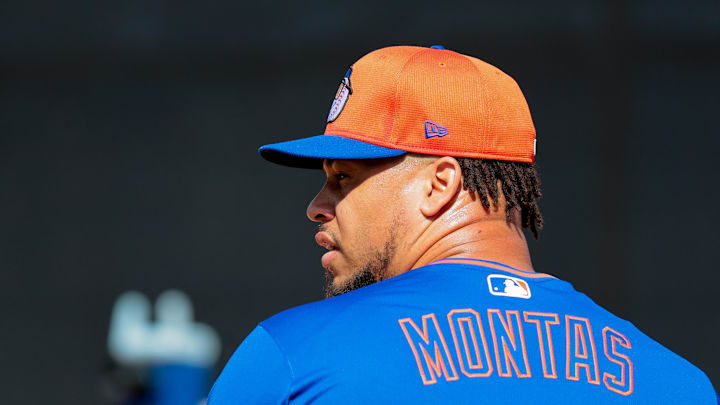 Feb 12, 2025; Port St. Lucie, FL, USA; New York Mets pitcher Frankie Montas (47) pitches during a Spring Training workout at Clover Park. Mandatory Credit: Sam Navarro-Imagn Images Feb 12, 2025; Port St. Lucie, FL, USA; New York Mets pitcher Frankie Montas (47) pitches during a Spring Training workout at Clover Park. Mandatory Credit: Sam Navarro-Imagn Images