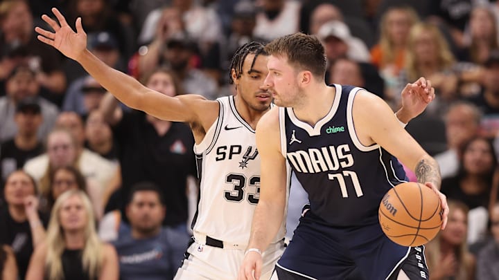 Luka Doncic, Tre Jones, San Antonio Spurs