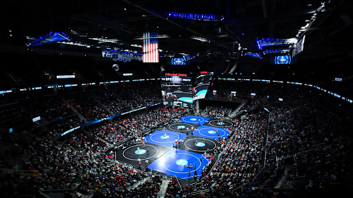 A view of Rocket Arena during the 2026 NCAA Wrestling Championships.