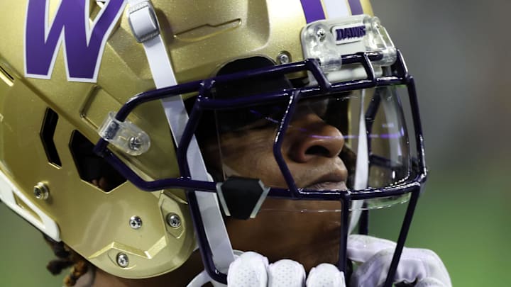 Giles Jackson looks on during warmups before the start of the College Football Playoff national championship game at NRG Stadium. Giles Jackson looks on during warmups before the start of the College Football Playoff national championship game at NRG Stadium.