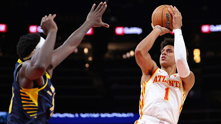 Jalen Johnson #1 of the Atlanta Hawks