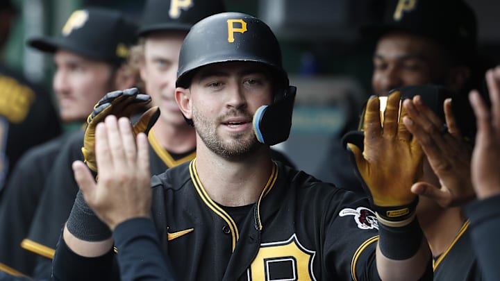 Sep 17, 2023; Pittsburgh, Pennsylvania, USA;  Pittsburgh Pirates first baseman Jared Triolo (19)