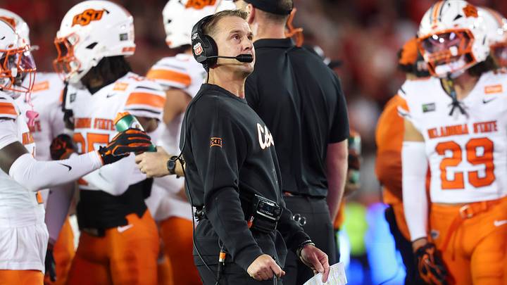 Oklahoma State Cowboys head coach Eric Morris. Oklahoma State Cowboys head coach Eric Morris.