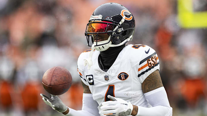 Dec 17, 2023; Cleveland, Ohio, USA; Chicago Bears safety Eddie Jackson (4) catches the ball