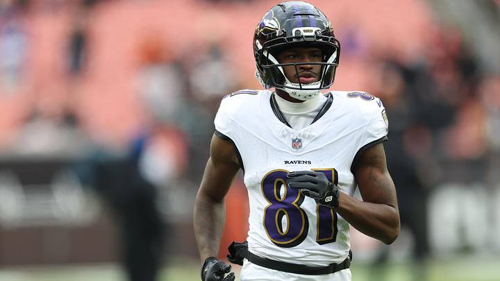 Nov 16, 2025; Cleveland, Ohio, USA; Baltimore Ravens wide receiver Devontez Walker (81) warms up before a game against the Cleveland Browns at Huntington Bank Field. Mandatory Credit: Scott Galvin-Imagn Images Nov 16, 2025; Cleveland, Ohio, USA; Baltimore Ravens wide receiver Devontez Walker (81) warms up before a game against the Cleveland Browns at Huntington Bank Field. Mandatory Credit: Scott Galvin-Imagn Images