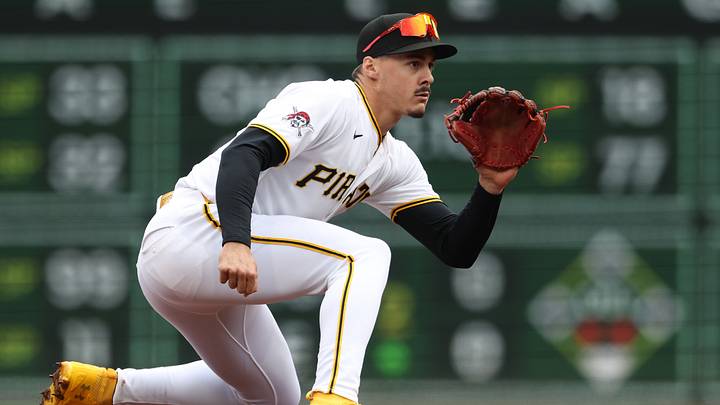 Apr 5, 2026; Pittsburgh, Pennsylvania, USA; Pittsburgh Pirates shortstop Konnor Griffin (6) waits for a throw at second base against the Baltimore Orioles during the first inning at PNC Park. Mandatory Credit: Charles LeClaire-Imagn Images Apr 5, 2026; Pittsburgh, Pennsylvania, USA; Pittsburgh Pirates shortstop Konnor Griffin (6) waits for a throw at second base against the Baltimore Orioles during the first inning at PNC Park. Mandatory Credit: Charles LeClaire-Imagn Images