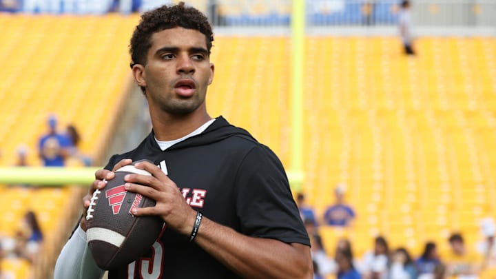 Former Louisville Cardinals quarterback Deuce Adams (13) reportedly committed to the Wisconsin Badgers in the transfer portal two weeks ago, but it hasn't been formally announced yet.