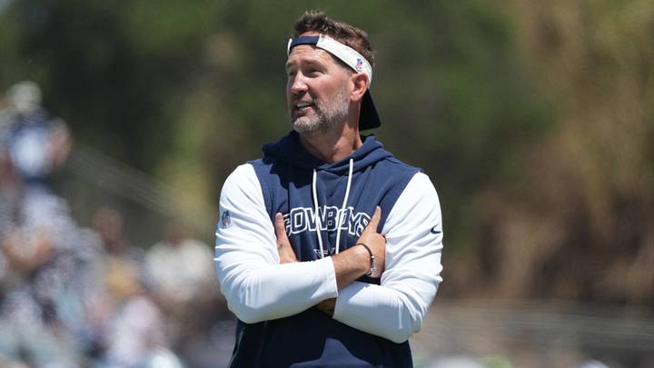 Dallas Cowboys coach Brian Schottenheimer at training camp at River Ridge Playing Fields. Dallas Cowboys coach Brian Schottenheimer at training camp at River Ridge Playing Fields.