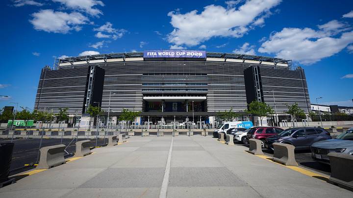 FIFA 2026 World Cup signage is displayed at MetLife Stadium in East Rutherford on May 7, 2026, East Rutherford, NJ, USA. FIFA 2026 World Cup signage is displayed at MetLife Stadium in East Rutherford on May 7, 2026, East Rutherford, NJ, USA.