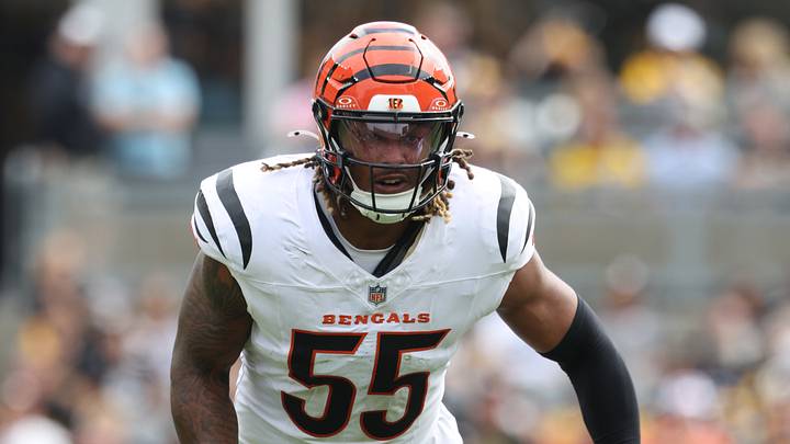 Sep 27, 2026; Pittsburgh, Pennsylvania, USA;  Cincinnati Bengals defensive end Cashius Howell (55) during the second quarter against the Pittsburgh Steelers at Acrisure Stadium.  Mandatory Credit: Charles LeClaire-Imagn Images