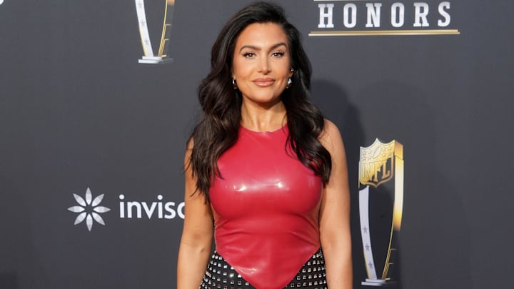 Molly Qerim on the red carpet before the NFL Honors show at Resorts World Theatre.
