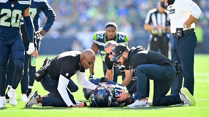 Riq Woolen of the Seattle Seahawks