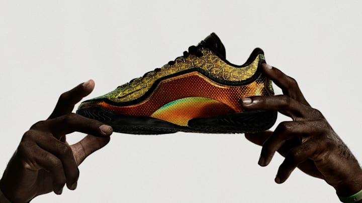 The Nike LeBron 23 launches in the "Uncharted" colorway.